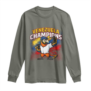 Venezuela Baseball Champions Long Sleeve Shirt Troupial Bird Patriotic Pride TS12 Military Green Print Your Wear