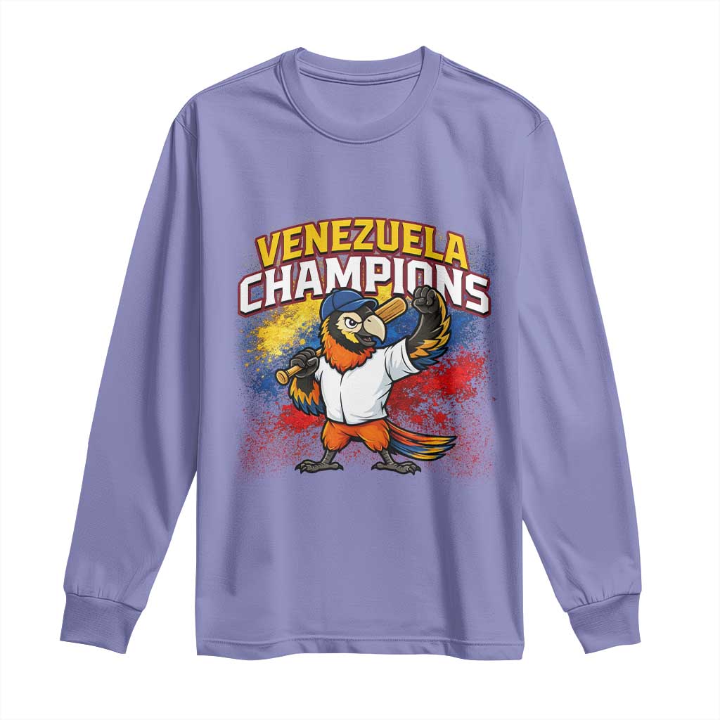 Venezuela Baseball Champions Long Sleeve Shirt Troupial Bird Patriotic Pride TS12 Violet Print Your Wear