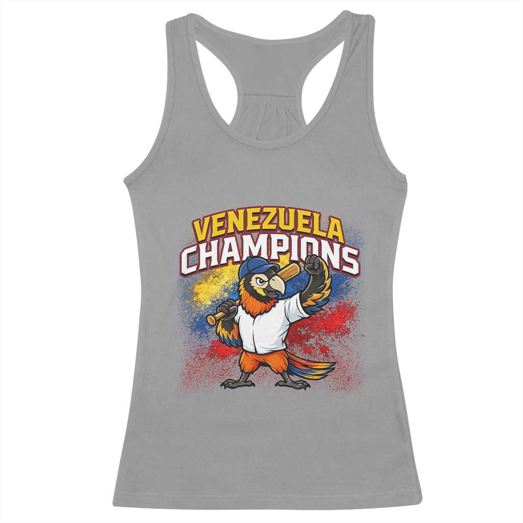 Venezuela Baseball Champions Racerback Tank Top Troupial Bird Patriotic Pride TS12 Sport Gray Print Your Wear