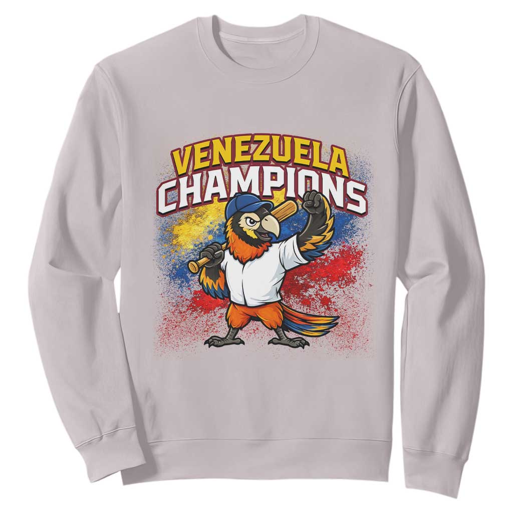 Venezuela Baseball Champions Sweatshirt Troupial Bird Patriotic Pride TS12 Ice Gray Print Your Wear