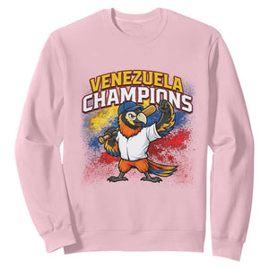 Venezuela Baseball Champions Sweatshirt Troupial Bird Patriotic Pride TS12 Light Pink Print Your Wear