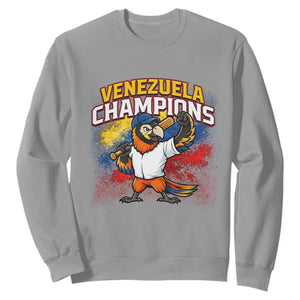 Venezuela Baseball Champions Sweatshirt Troupial Bird Patriotic Pride TS12 Sport Gray Print Your Wear