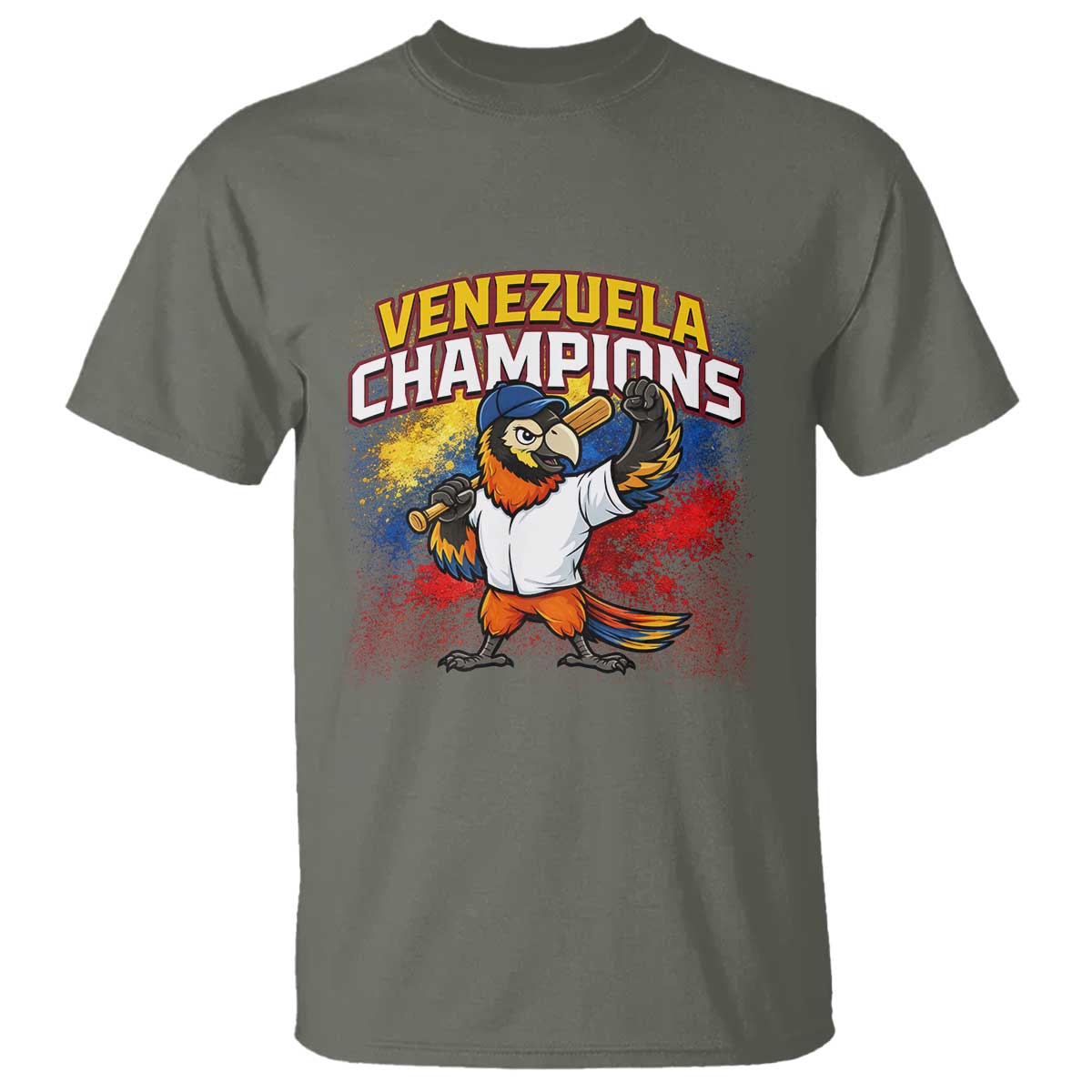 Venezuela Baseball Champions T Shirt Troupial Bird Patriotic Pride TS12 Military Green Print Your Wear