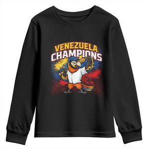 Venezuela Baseball Champions Youth Sweatshirt Troupial Bird Patriotic Pride TS12 Black Print Your Wear