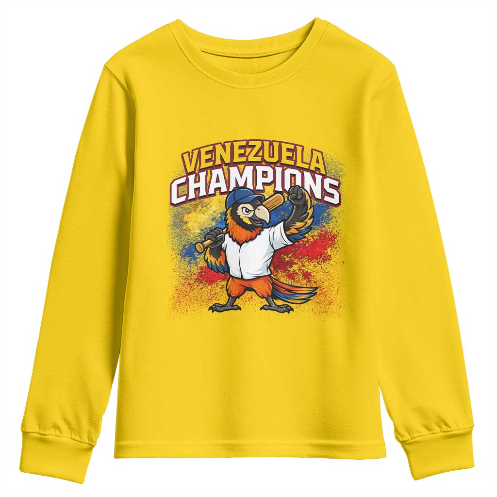 Venezuela Baseball Champions Youth Sweatshirt Troupial Bird Patriotic Pride TS12 Daisy Print Your Wear