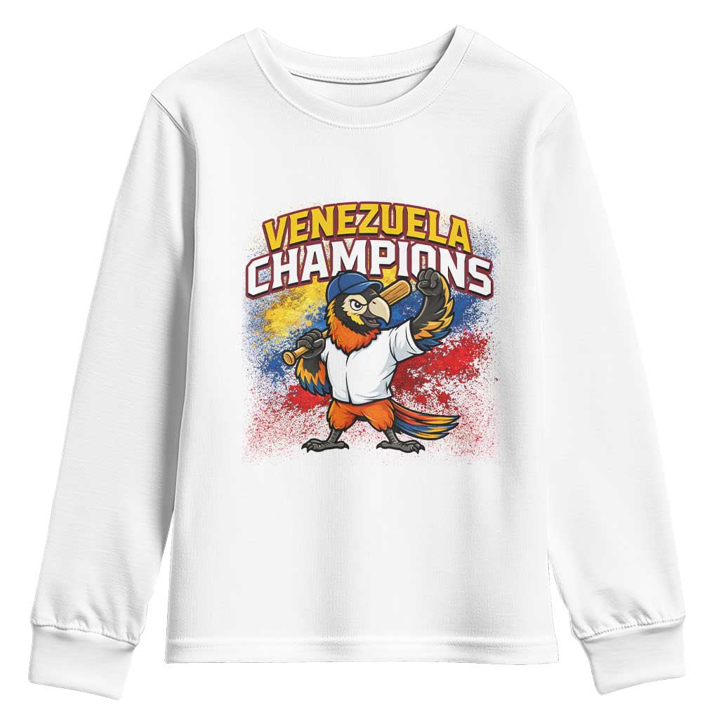 Venezuela Baseball Champions Youth Sweatshirt Troupial Bird Patriotic Pride TS12 White Print Your Wear