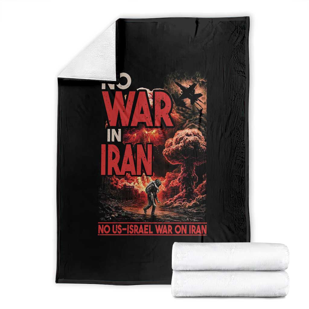 No US Israel War On Iran Throw Blanket Peace Not War TS12 Black Print Your Wear
