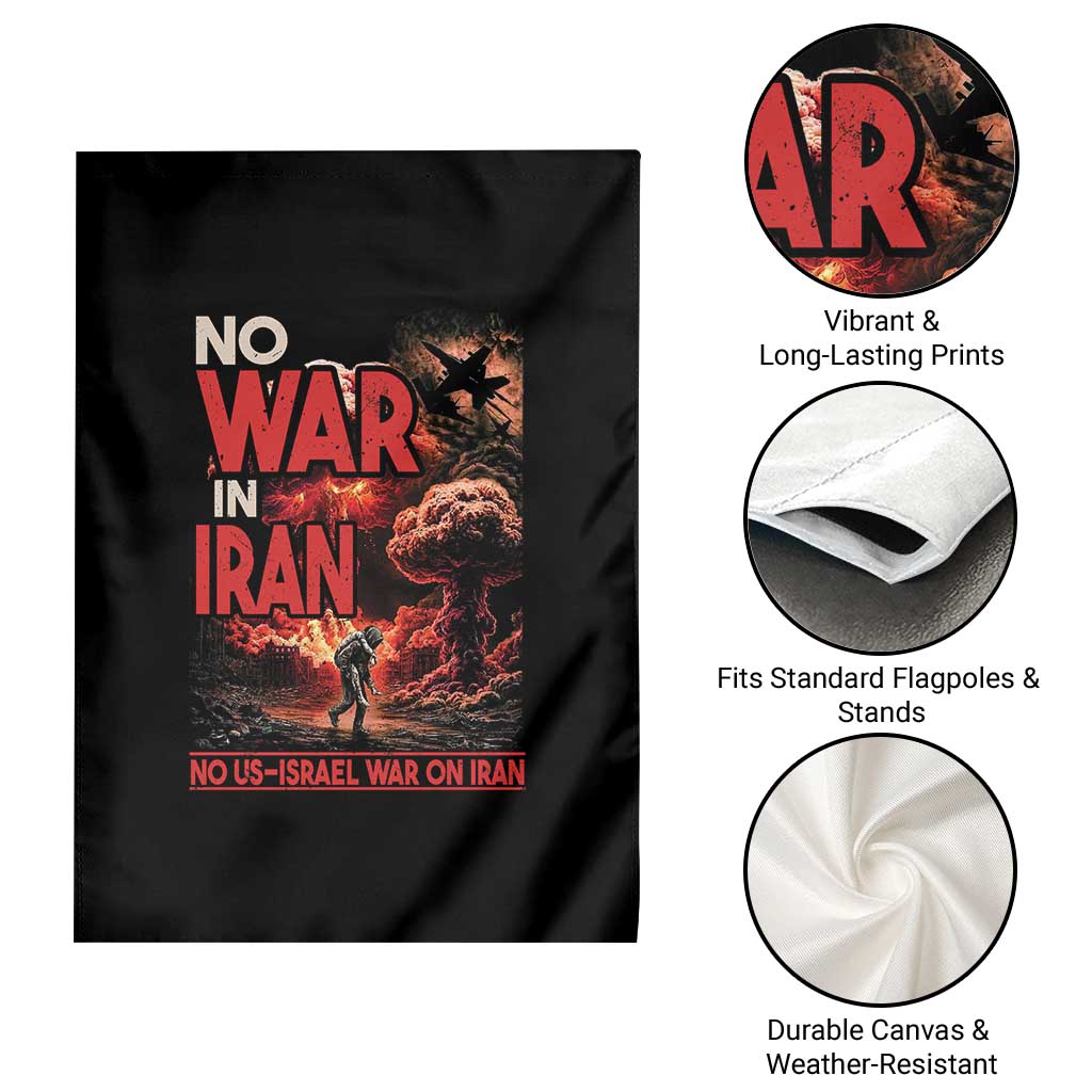 No US Israel War On Iran Garden Flag Peace Not War TS12 Print Your Wear