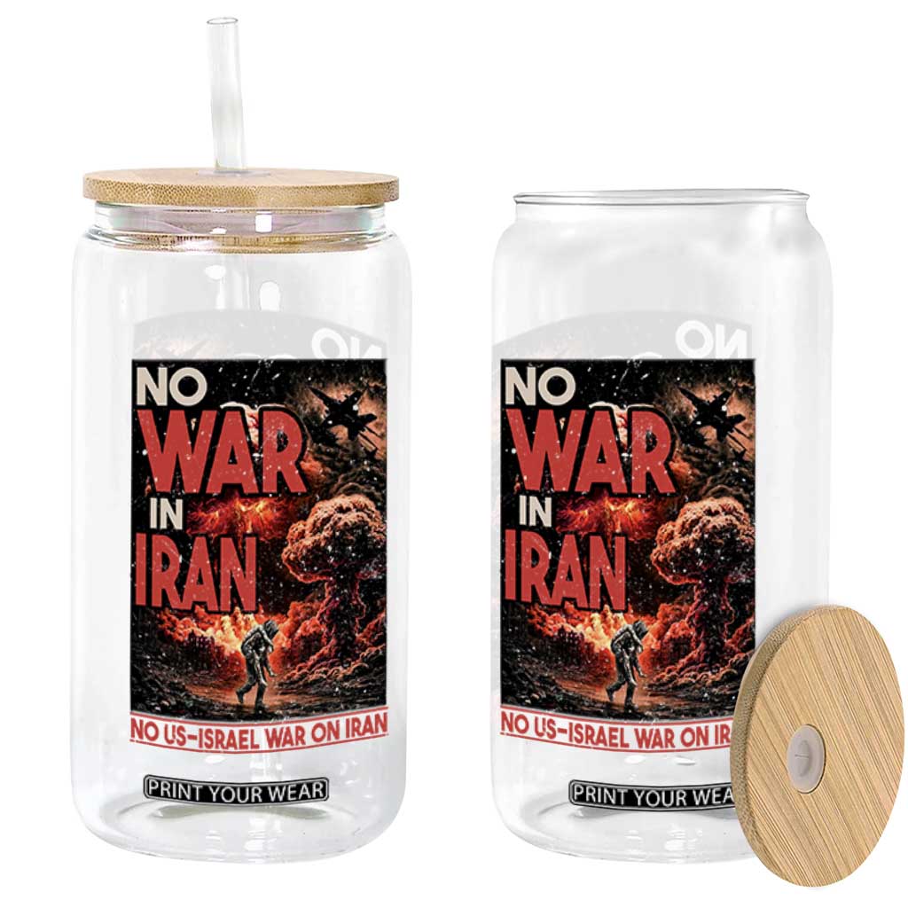 No US Israel War On Iran Glass Can Peace Not War TS12 Print Your Wear