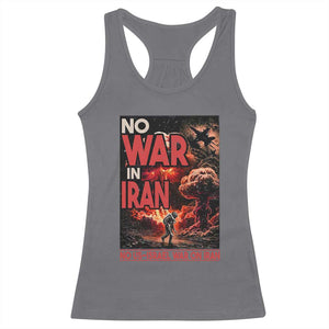 No US Israel War On Iran Racerback Tank Top Peace Not War TS12 Charcoal Print Your Wear
