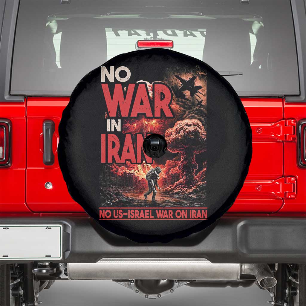 No US Israel War On Iran Spare Tire Cover Peace Not War TS12 Black Print Your Wear
