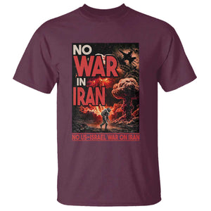 No US Israel War On Iran T Shirt Peace Not War TS12 Maroon Print Your Wear