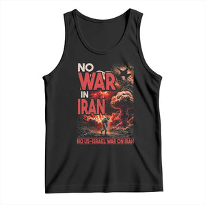 No US Israel War On Iran Tank Top Peace Not War TS12 Black Print Your Wear