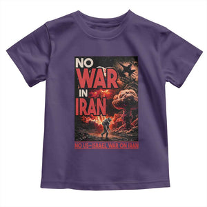 No US Israel War On Iran Toddler T Shirt Peace Not War TS12 Purple Print Your Wear