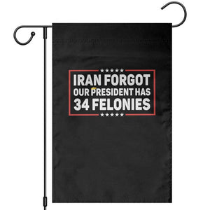 Iran Forgot Our President Has 34 Felonies Garden Flag Political Protest TS12 Black Print Your Wear