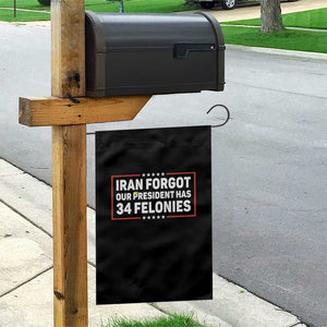Iran Forgot Our President Has 34 Felonies Garden Flag Political Protest TS12 Print Your Wear