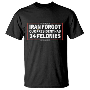Iran Forgot Our President Has 34 Felonies T Shirt - Political Protest TS12 Black Print Your Wear