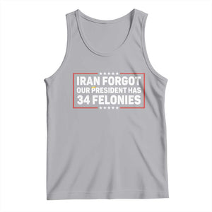 Iran Forgot Our President Has 34 Felonies Tank Top Political Protest TS12 Athletic Heather Print Your Wear