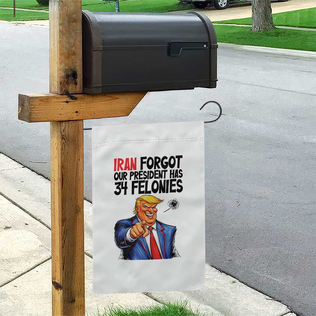 Iran Forgot Our President Has 34 Felonies Garden Flag Funny Political Satire TS12 Print Your Wear