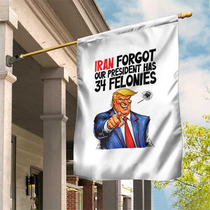 Iran Forgot Our President Has 34 Felonies Garden Flag Funny Political Satire TS12 Print Your Wear
