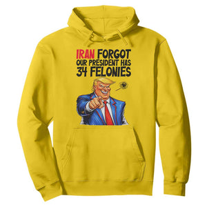 Iran Forgot Our President Has 34 Felonies Hoodie Funny Political Satire TS12 Daisy Print Your Wear