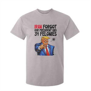Iran Forgot Our President Has 34 Felonies T Shirt For Kid Funny Political Satire TS12 Ice Gray Print Your Wear