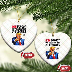 Iran Forgot Our President Has 34 Felonies Ceramic Ornament Funny Political Satire TS12 Print Your Wear