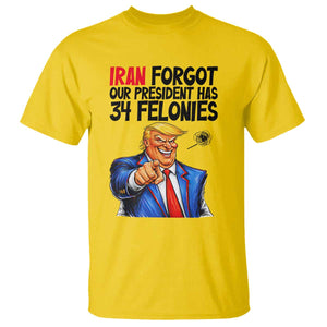 Iran Forgot Our President Has 34 Felonies T Shirt Funny Political Satire TS12 Daisy Print Your Wear