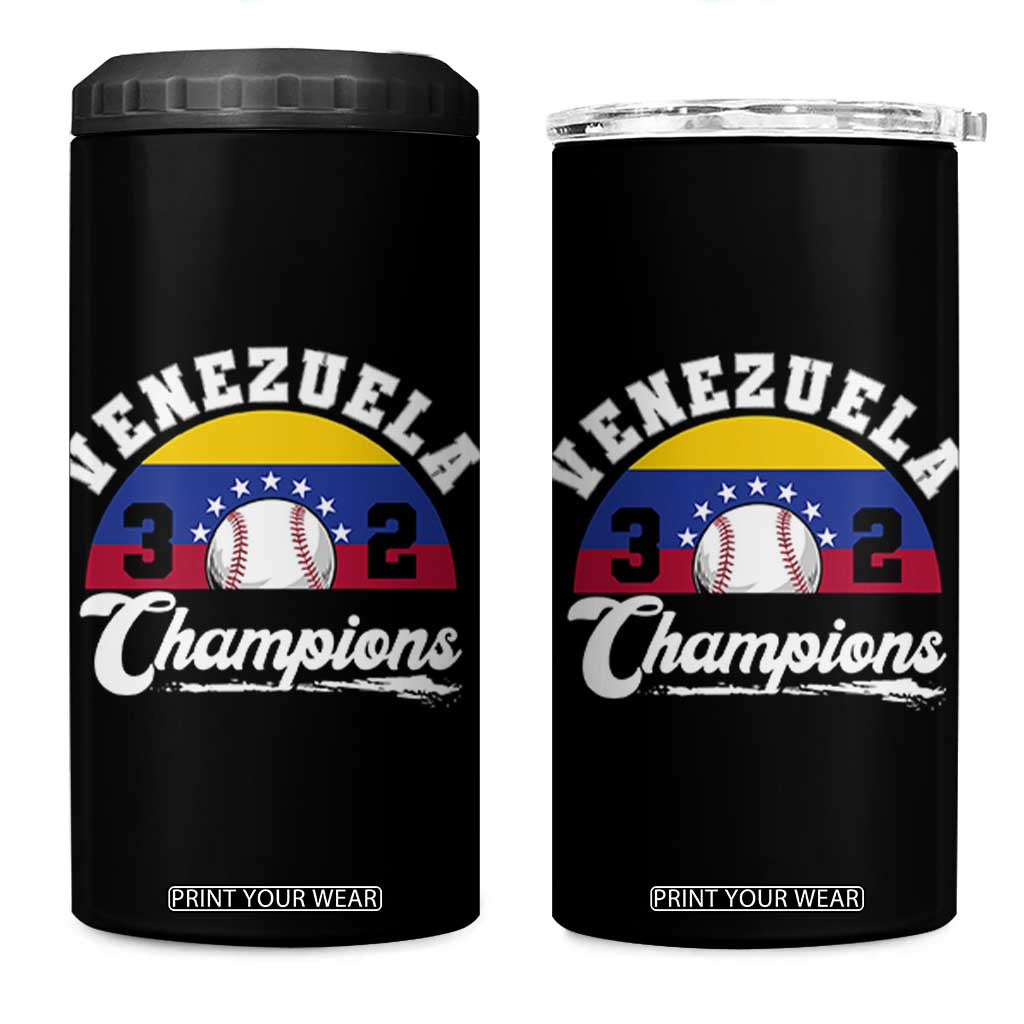 Venezuela 2026 Champions 4 in 1 Can Cooler Tumbler Vintage 7 Stars Flag Baseball Pride