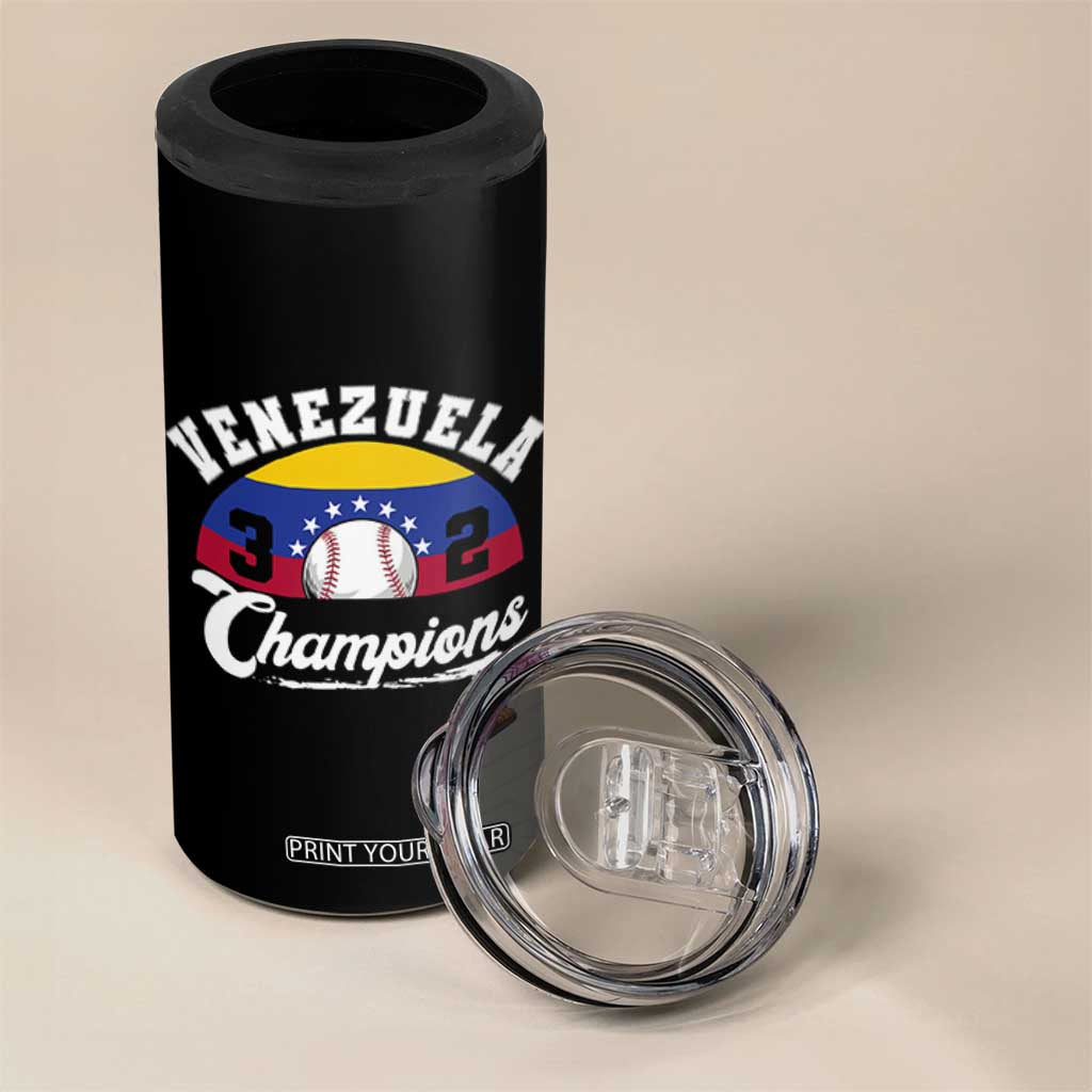 Venezuela 2026 Champions 4 in 1 Can Cooler Tumbler Vintage 7 Stars Flag Baseball Pride