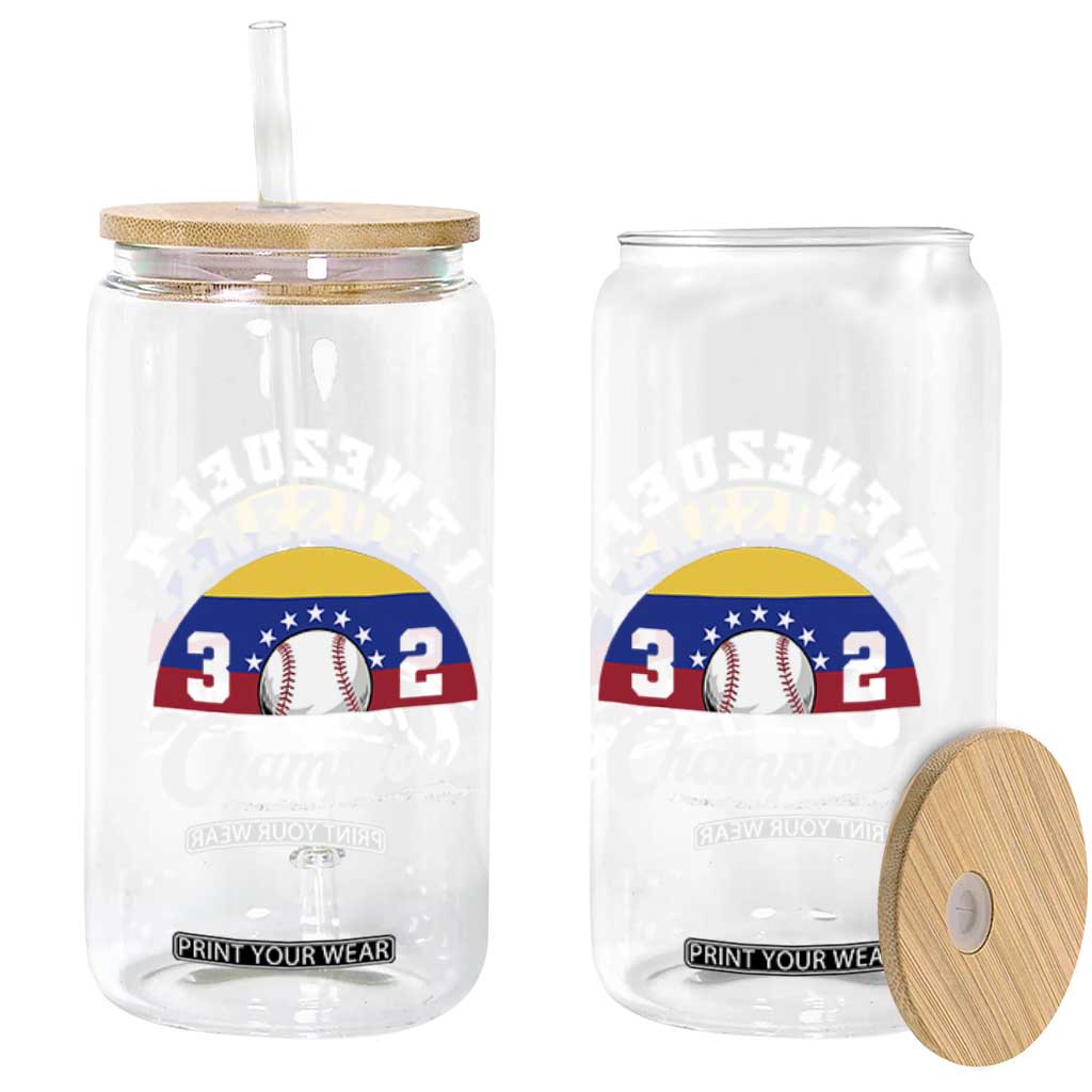 Venezuela 2026 Champions Glass Can Vintage 7 Stars Flag Baseball Pride