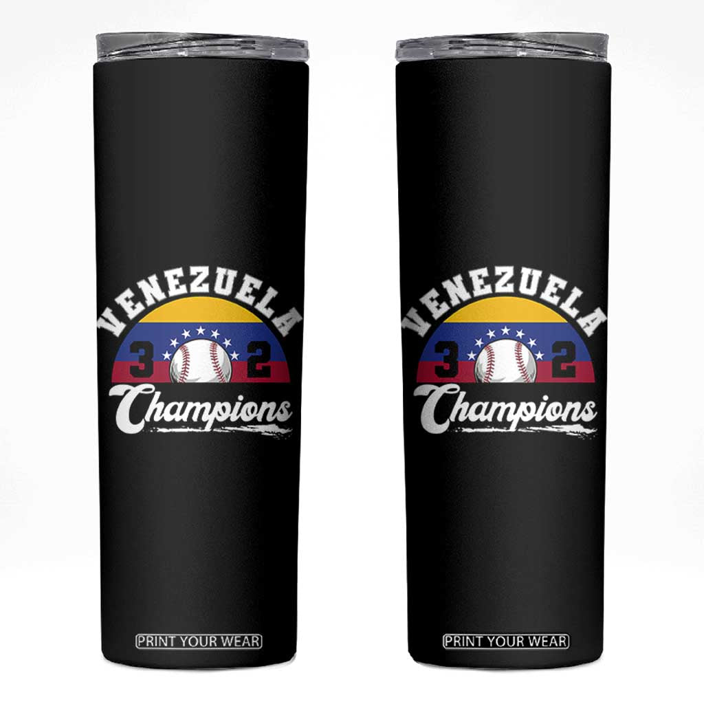 Venezuela 2026 Champions Skinny Tumbler Vintage 7 Stars Flag Baseball Pride