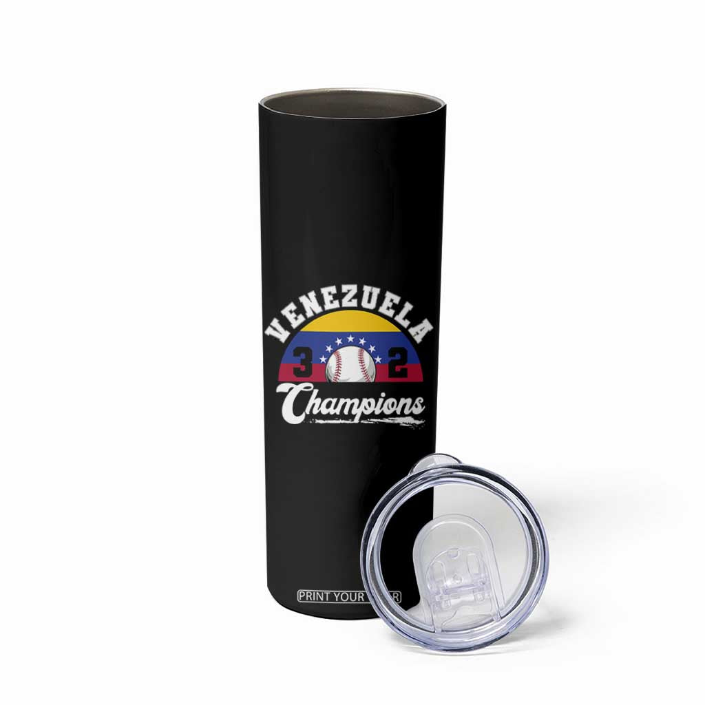 Venezuela 2026 Champions Skinny Tumbler Vintage 7 Stars Flag Baseball Pride