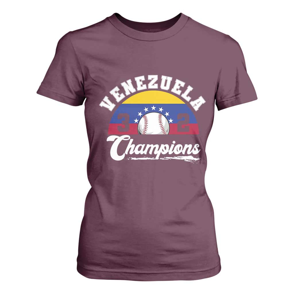 Venezuela 2026 Champions T Shirt For Women Vintage 7 Stars Flag Baseball Pride
