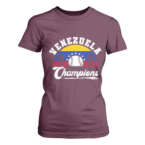 Venezuela 2026 Champions T Shirt For Women Vintage 7 Stars Flag Baseball Pride