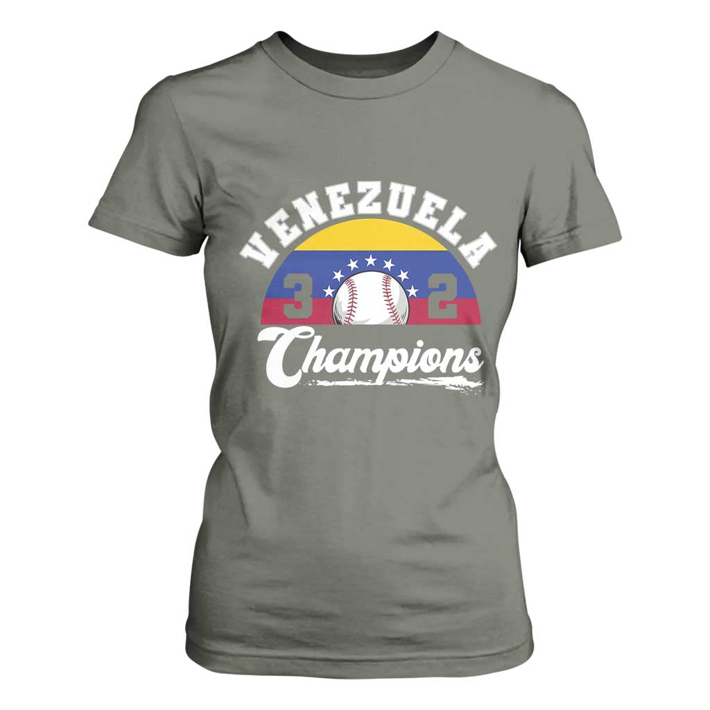 Venezuela 2026 Champions T Shirt For Women Vintage 7 Stars Flag Baseball Pride