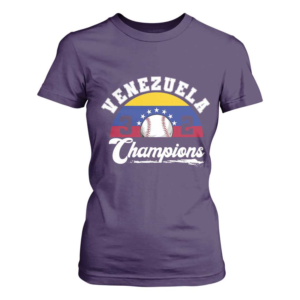 Venezuela 2026 Champions T Shirt For Women Vintage 7 Stars Flag Baseball Pride