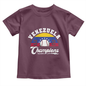 Venezuela 2026 Champions Toddler T Shirt Vintage 7 Stars Flag Baseball Pride