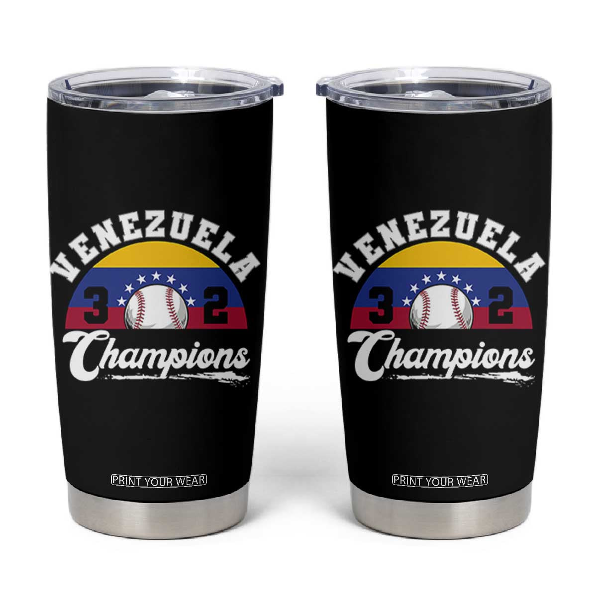 Venezuela 2026 Champions Tumbler Cup Vintage 7 Stars Flag Baseball Pride