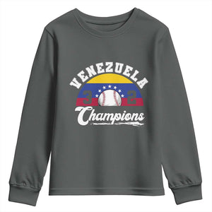 Venezuela 2026 Champions Youth Sweatshirt Vintage 7 Stars Flag Baseball Pride