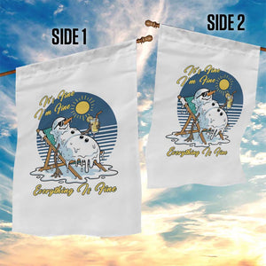 Melting Snowman Christmas In July Garden Flag It Is Fine Everything Is Fine TS12 Print Your Wear