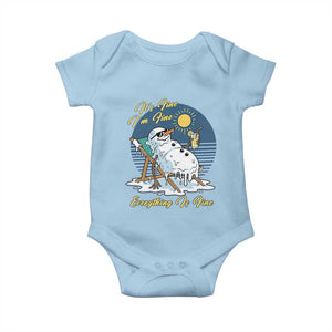 Melting Snowman Christmas In July Baby Onesie It Is Fine Everything Is Fine TS12 Light Blue Print Your Wear