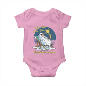 Melting Snowman Christmas In July Baby Onesie It Is Fine Everything Is Fine TS12 Light Pink Print Your Wear