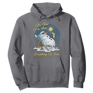 Melting Snowman Christmas In July Hoodie It Is Fine Everything Is Fine