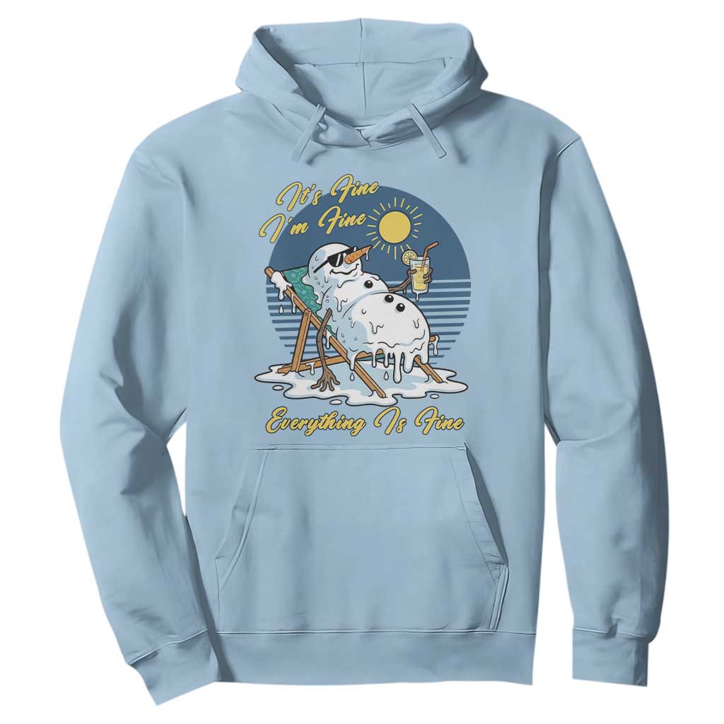 Melting Snowman Christmas In July Hoodie It Is Fine Everything Is Fine