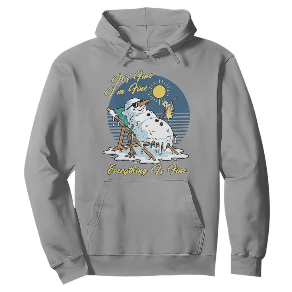 Melting Snowman Christmas In July Hoodie It Is Fine Everything Is Fine