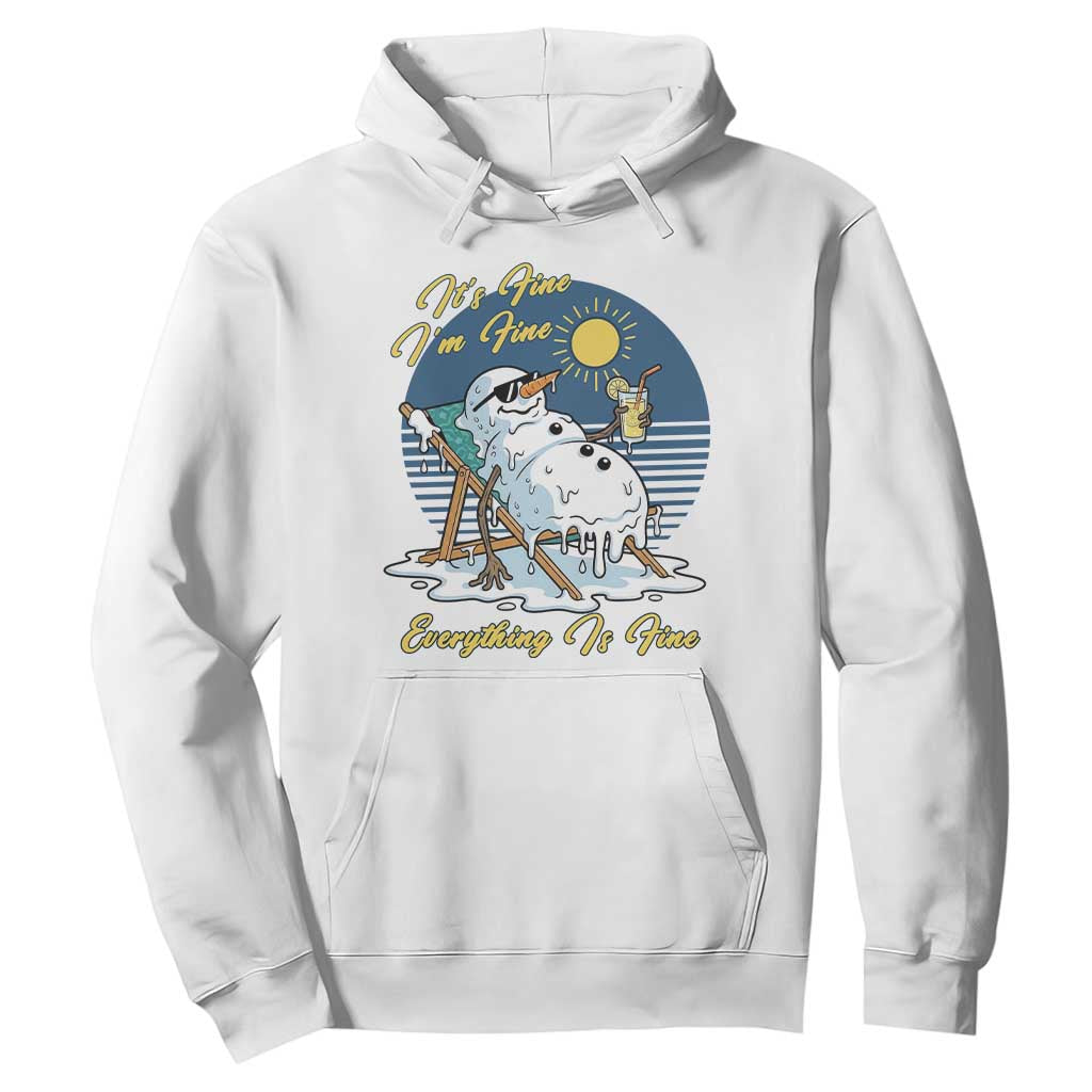 Melting Snowman Christmas In July Hoodie It Is Fine Everything Is Fine