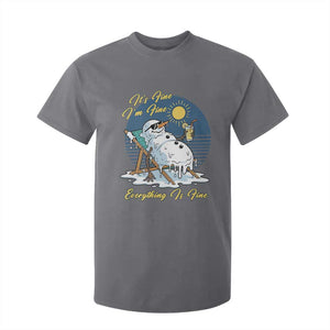 Melting Snowman Christmas In July T Shirt For Kid It Is Fine Everything Is Fine TS12 Charcoal Print Your Wear