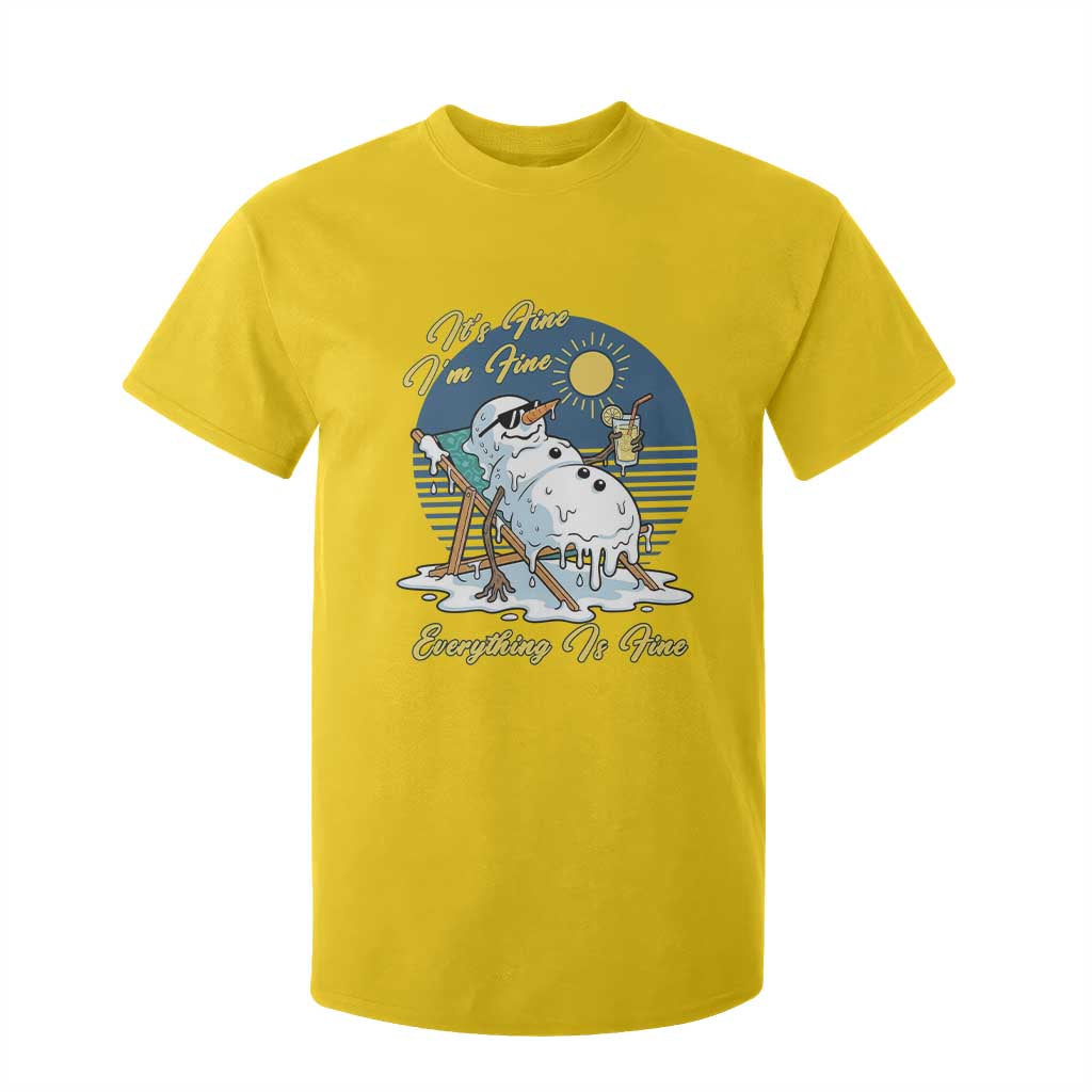 Melting Snowman Christmas In July T Shirt For Kid It Is Fine Everything Is Fine TS12 Daisy Print Your Wear
