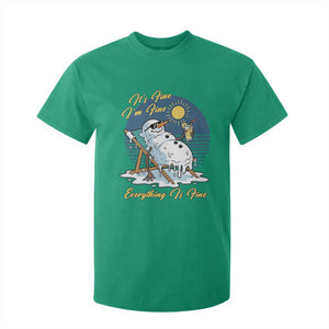 Melting Snowman Christmas In July T Shirt For Kid It Is Fine Everything Is Fine TS12 Irish Green Print Your Wear